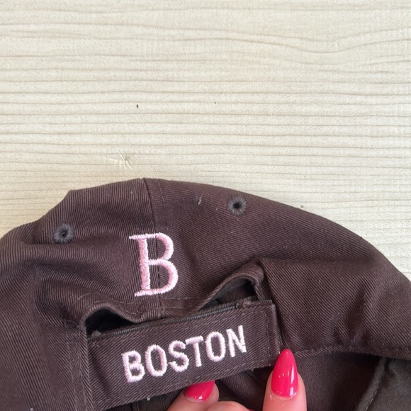 Brown and pink Sox Baseball Cap Hat Lid adjustable Sizing from Baystate Apparel. - Picture 6 of 6